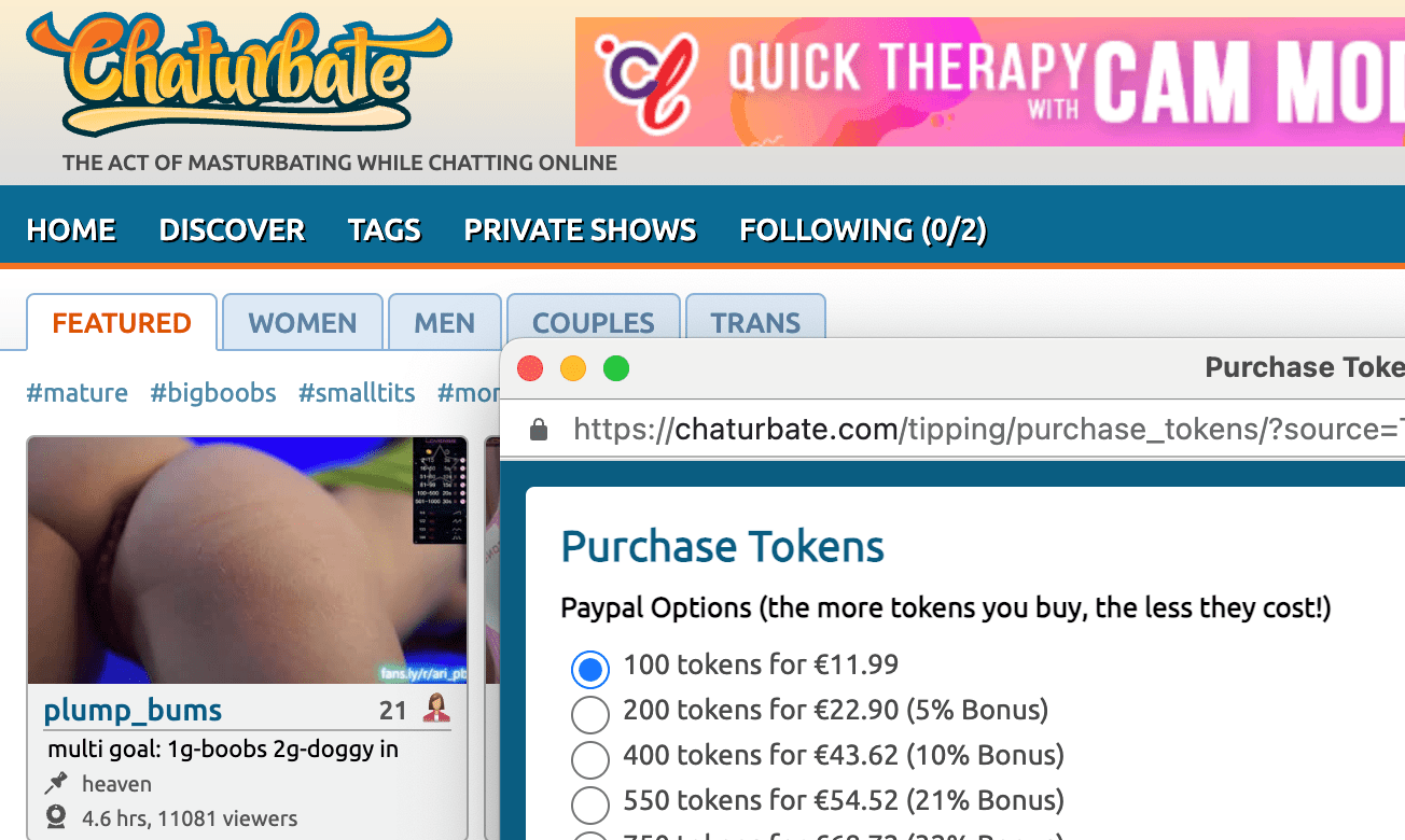 How Much Are Chaturbate Tokens